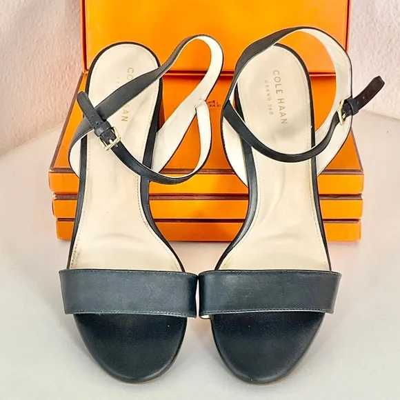 Cole Haan Josie Leather Grand 360 Block Heel Sandal Size 8.5 - Picture 3 of 10